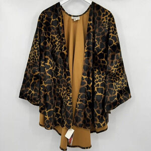Kathleen Vintage 1980's Velour Poncho Cape Giraffe Mob Wife Fur Coat One Size